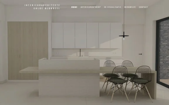 Homepage van de website van Interieurarchitecte Chloë Blondeel