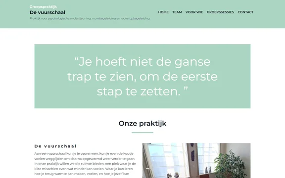 Homepage van de website van De Vuurschaal
