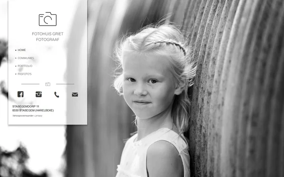 Homepage van de website van Fotohuis Griet