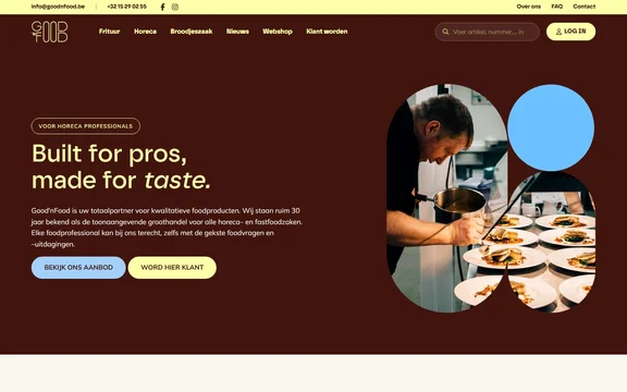 Homepage van de website van Good'nFood