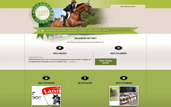 Homepage van de website van HRVV