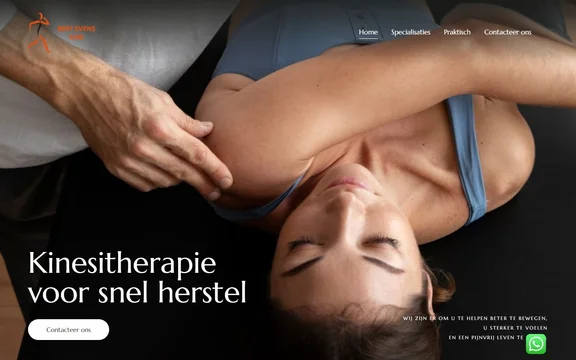 Homepage van de website van Kinesitherapie Bert Evens