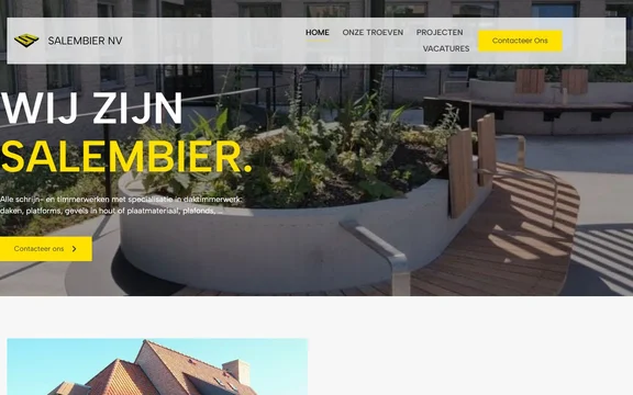 Homepage van de website van Salembier NV