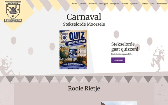 Homepage van de website van Stekselorde Moorsele