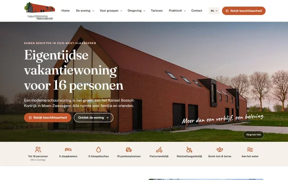 Homepage van de website van Vakantiewoning Trimaarzate